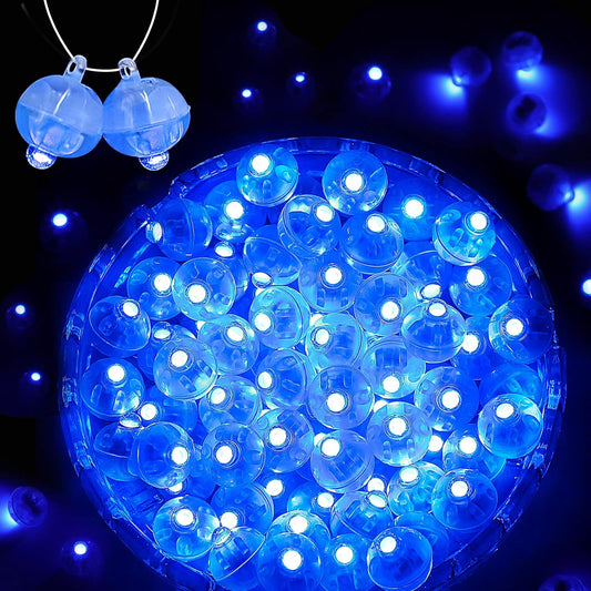 50PCs Mini Led Lights, Flash Led Balloons Light for Neon Party Lights, Paper Lanterns, Easter Eggs, Birthday Party, Wedding, Halloween, Christmas Decoration (Blinking Blue)