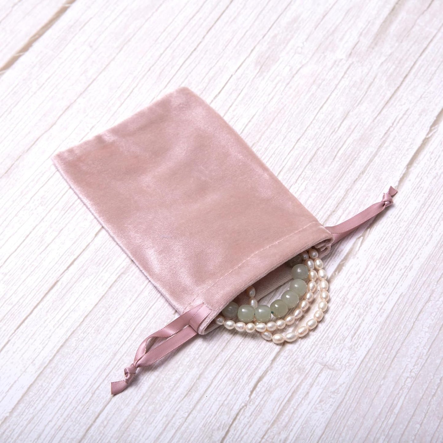 QIANF 12pcs Rose Pink Velvet Drawstring Bags 4x6 inches Glossy Small Velvet Cloth Gift Bags Jewelry Pouches for Storage Wedding Party Favor Christmas