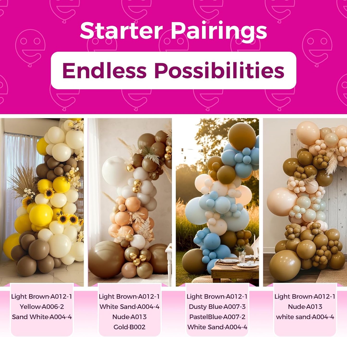 Bezente Brown Balloons Latex Party Balloons - 100 Pack 12 inch Round Helium Brown Balloons for Birthday Bridal Shower Wedding Graduation Anniversary Party Decorations