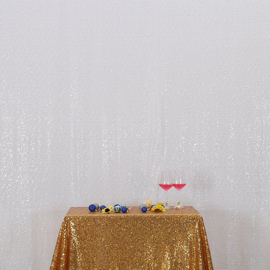 Poise3EHome 4FT x 7FT White Sequin Photography Backdrop Curtain for Party Decoration, White