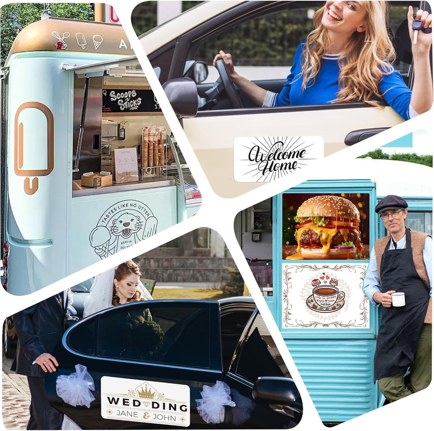 Thaibear Blank Car Magnets, 24" x 12", 2 Pack Car Door Magnets Signs for Vehicle, Rounded Corners Blank White Flexible Magnet Sheet Stickers for Car to Advertise Business and Personalized Decal