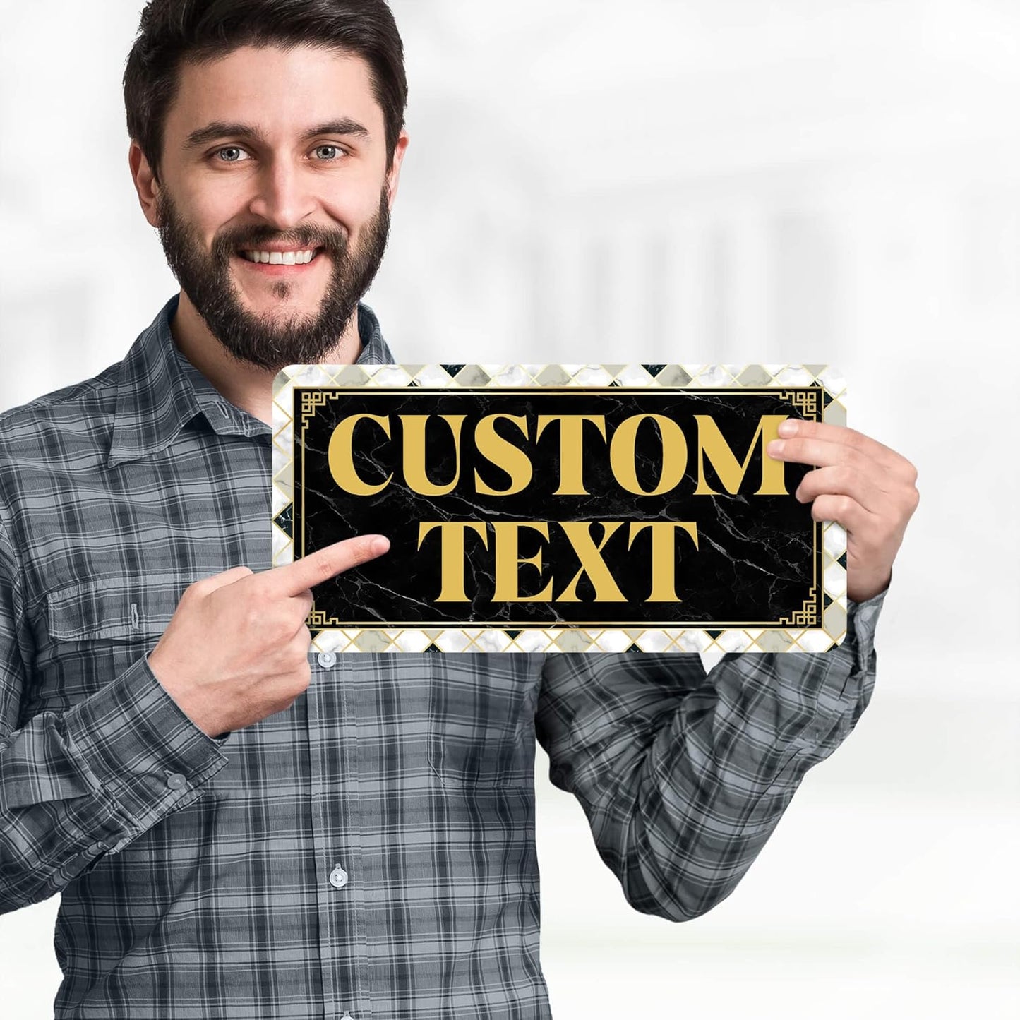 Custom Sign, Custom Street Sign, 11 Font Colors, 13 Font Styles, 4 Hole Options, 22 Sizes, 6x12 Inches, Rust Free DiBound, Fade Resistant, Made in USA by My Sign Center (Marble Tile)