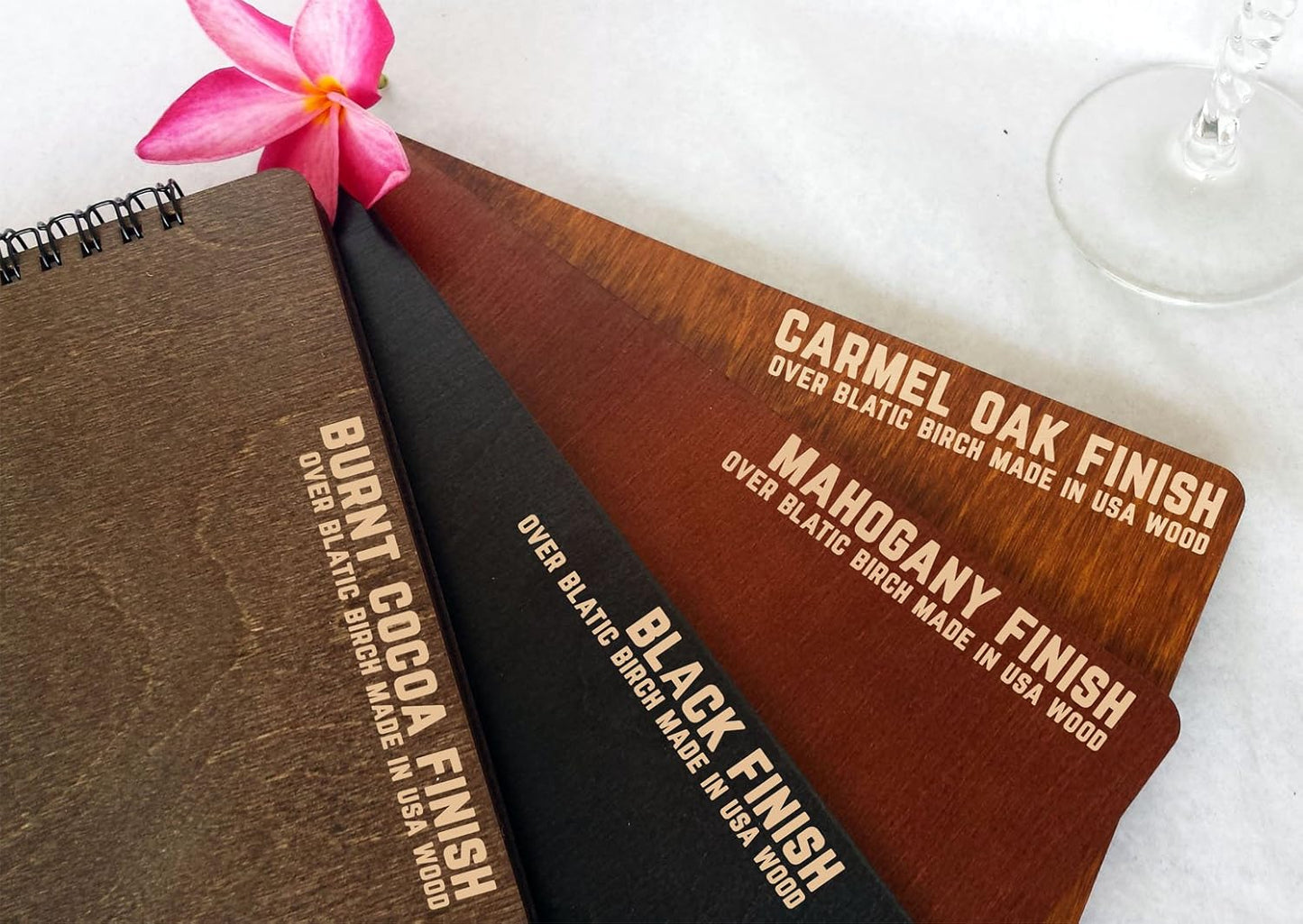 Wooden Wedding Guest Books Personalized (11"x8.5", Oak Wood Stain) Rustic Charm Custom Wedding Instant Photo Album 5th Anniversary Party Guest Register Guestbook Made in USA