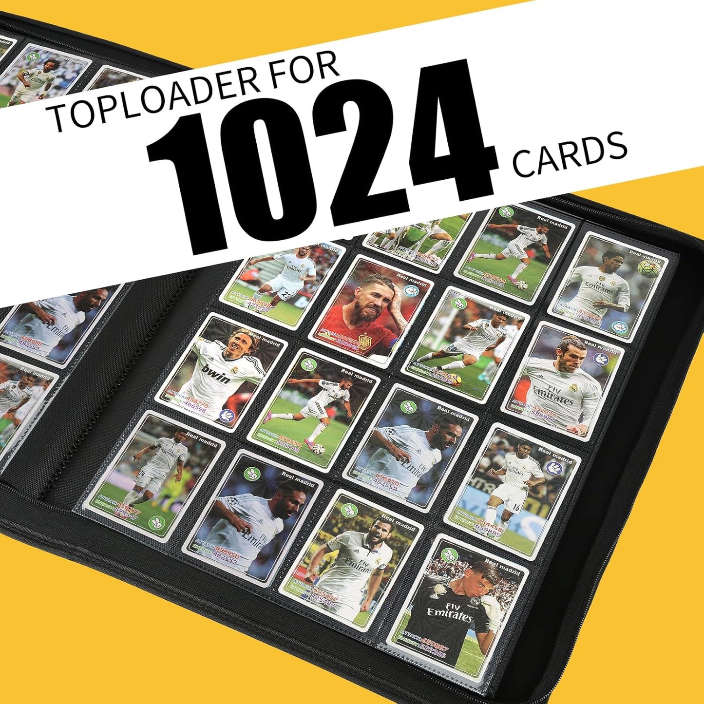 Trading Card Binder 16 Pocket, 1024 Pockets Card Binders, Card Collection Binder, Card Album Folder for MTG, TCG, Sports Cards, Game Cards (Red)