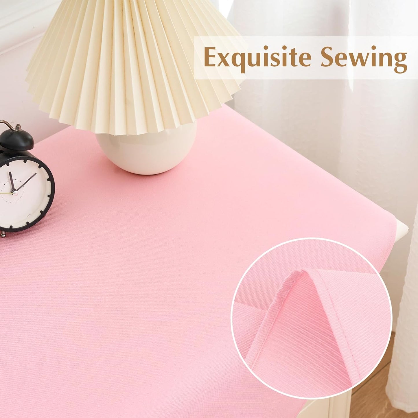 2 Pack Small Square Table Cloth 24X24 Inch Pink Tablecloth Washable Polyester Solid Table Cover for Night Stand End Table Side Table Outdoor Indoor