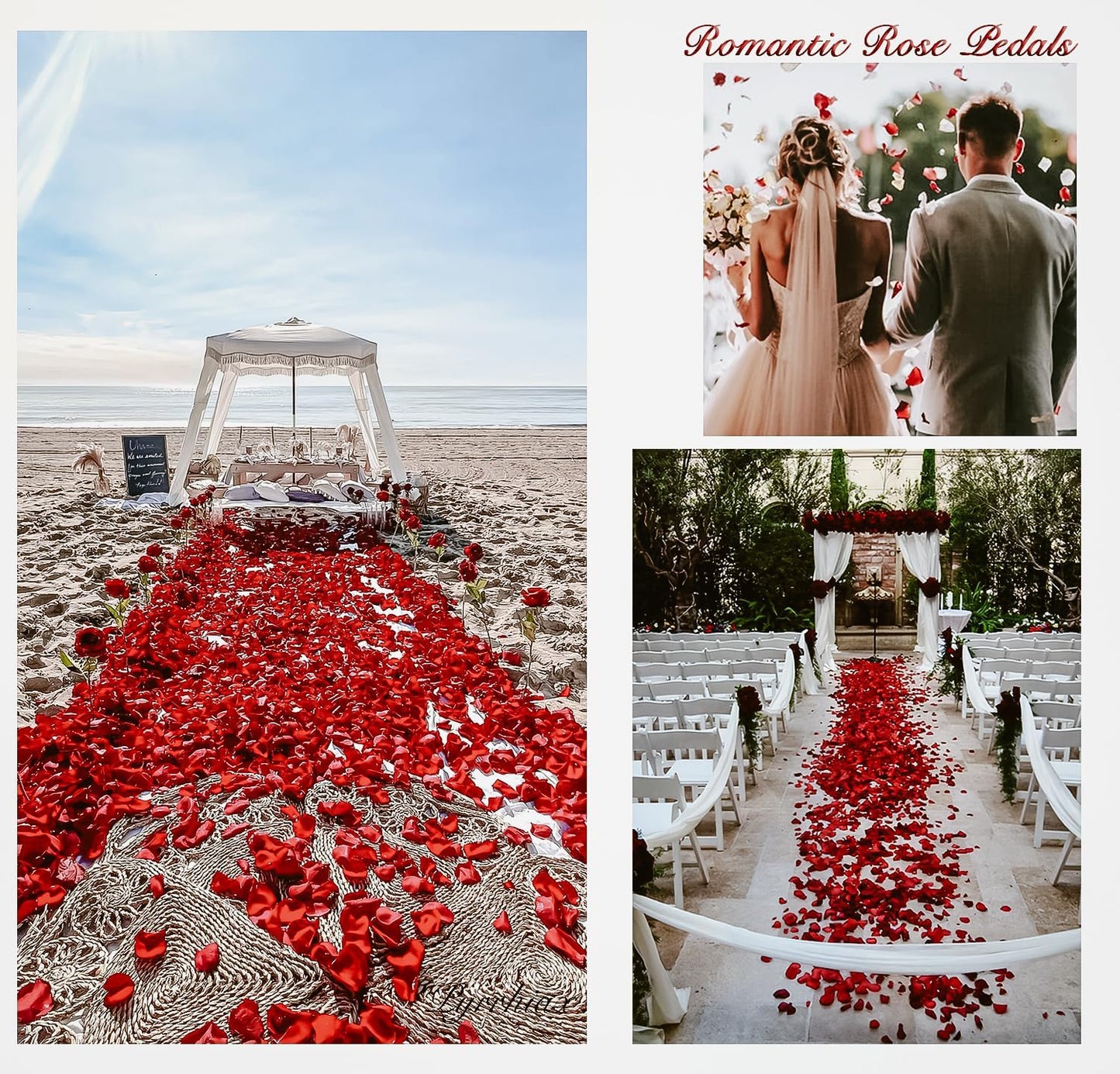 1000Pieces Rose Petals, Artificial Flower Petals Fake Rose Petals Silk Red Rose Petals for Romantic Night,Wedding,Proposal Anniversary Flower Decorations (Red)