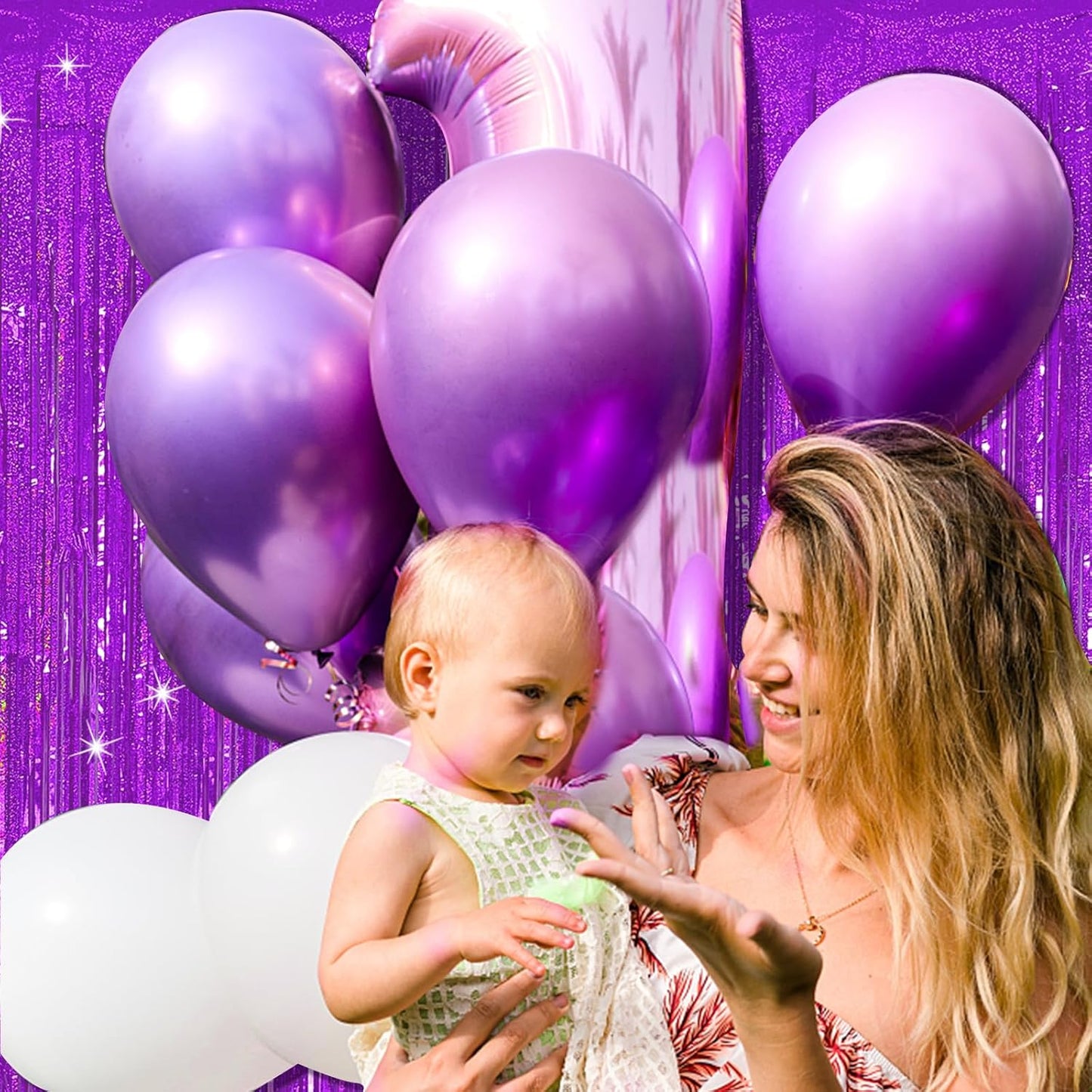 Tinsel Curtain Backdrop Purple Birthday Decorations 5 Packs Glitter Foil Fringe Streamers Photo Booth for Christmas Wedding Halloween Graduation Party Decor