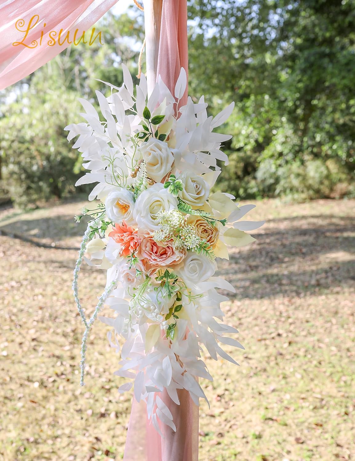 Wedding Arch Flowers, Artificial Flowers for Decoration, Large Flower Swag for Boho Styles Wedding Ceremony Floral Decor - Pack of 2