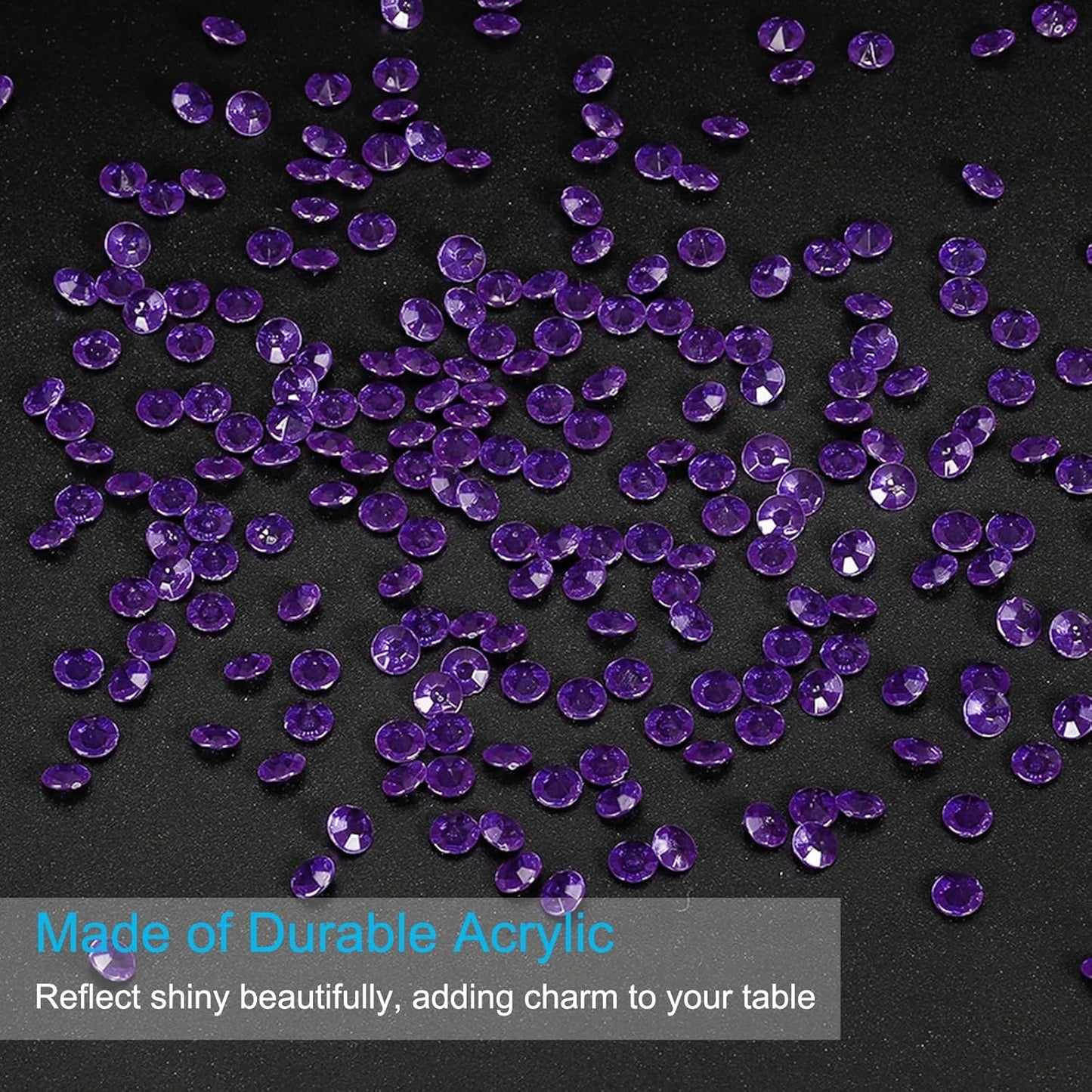 PATIKIL 4000 Pcs Wedding Table Scatter Confetti Crystals 6mm Acrylic Diamonds Vase Fillers Gems for Table Centerpiece Decorations Party Vase Beads, Dark Purple
