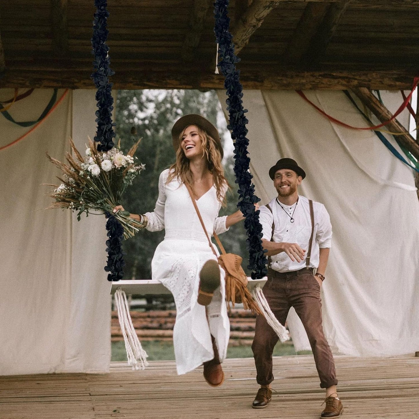 8Pcs 63Ft Black Rose Garland, Fake Rose Hanging Flowers, Artificial Flower Vine, Hanging Floral Vine Garland for Wedding, Birthday Party, Wall Arch, Halloween, Christmas Garden Backdrop Decor