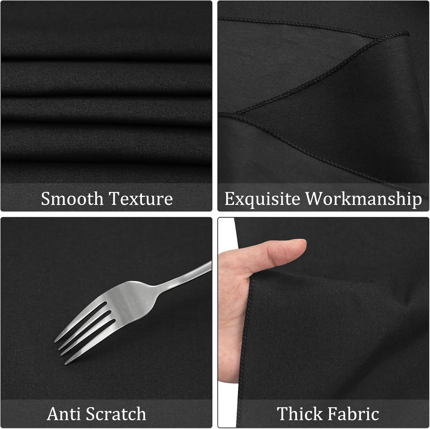 12 Pack Black Round Tablecloth 90 Inch Round Table Covers Bulk Washable Polyester Fabric Round Table Clothes for Wedding Party Reception Banquet Buffet Restaurant (Black, 90 Inch)