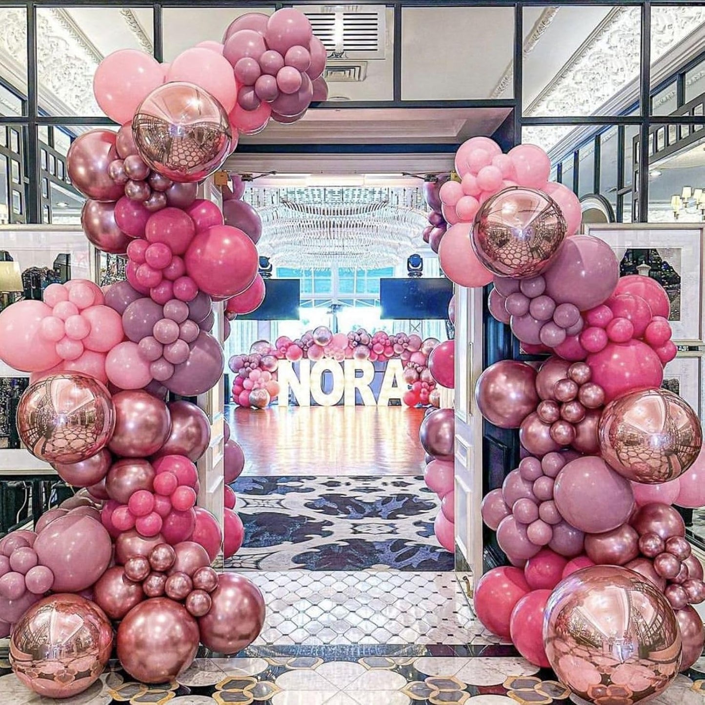 Paready Pink Confetti Balloons, 60 Pcs 12 Inch Metallic Red Rose Gold and Pink Latex Confetti Balloons for Birthday Baby Shower Engagement Anniversary Wedding Bridal Shower Party Graduation Decoration