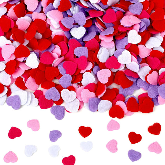 MARFOREVER Valentine's Day Felt Hearts Confetti, Heart Decorations Foam Confetti for Wedding, Mother's Day Supplies - Romantic Heart Shape Balls Sprinkles