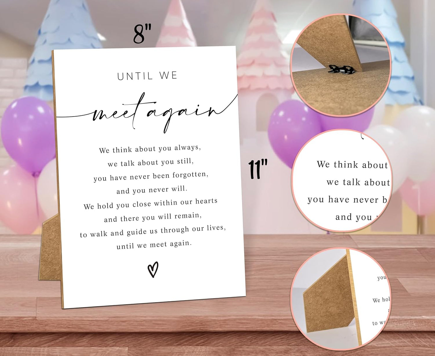 Until We Meet Again,Wedding Memorial Sign, 8x11 White Minimalist Style Memorial Table Sign for Wedding, Wedding Decorations, Wedding Table Decor, Memorial Gifts For Loss of Loved One -3