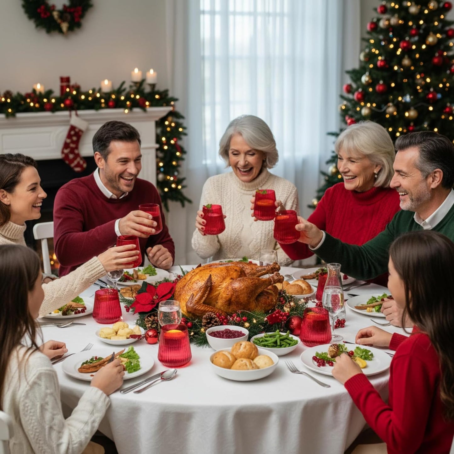 Suclain Plastic Wine Glasses Ribbed Stemless Wine Glasses 14oz Vertical Design Unbreakable Cups for Outdoor Indoor Vintage Elegant Champagne Whiskey Cups for Party Wedding(Red,50 Pcs)