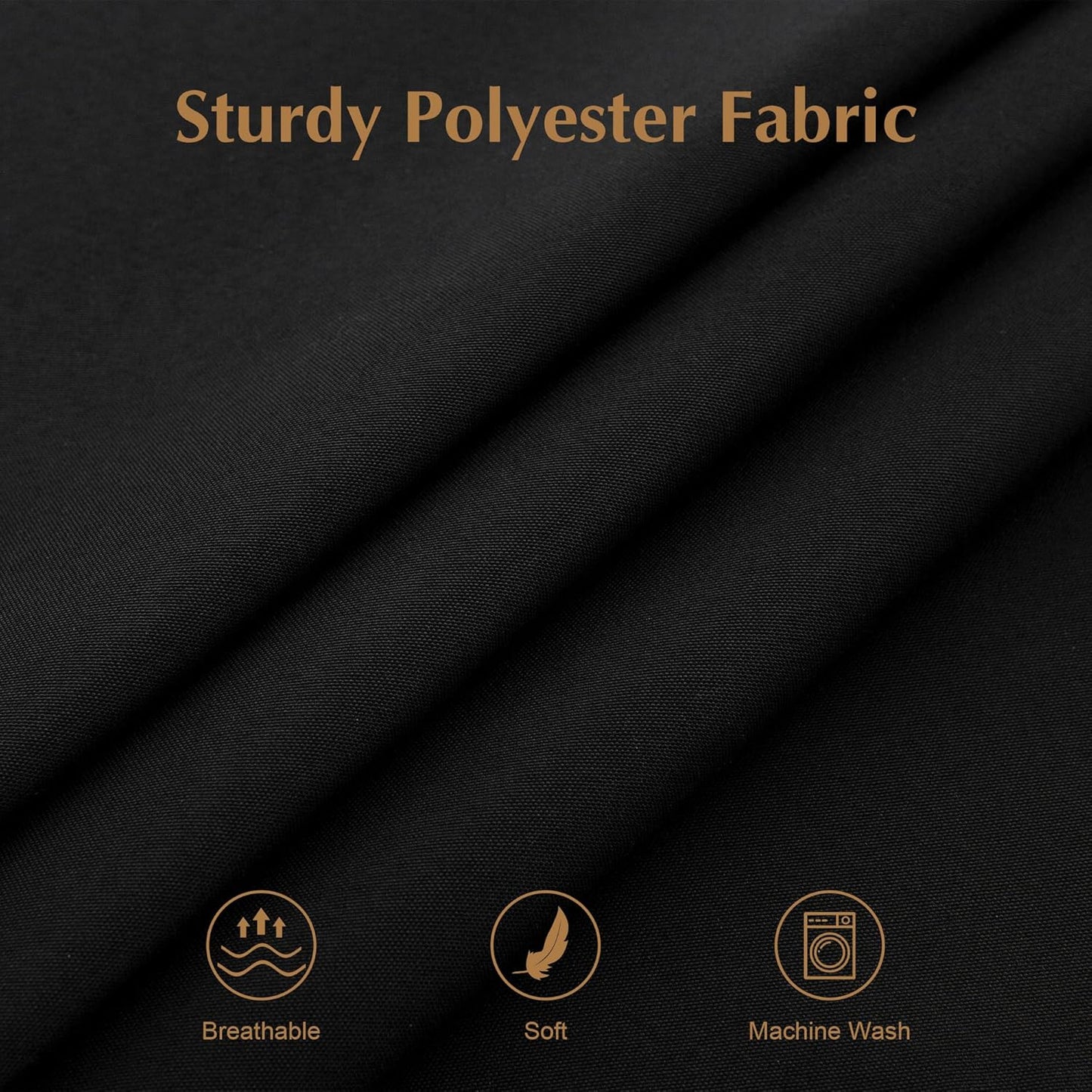 2 Pack Square Table Cloth 52X52 Inch Black Washable Fabric Tablecloth Polyester Solid Dining Table Cover for Birthday Party Dinner Holiday Outdoor Indoor