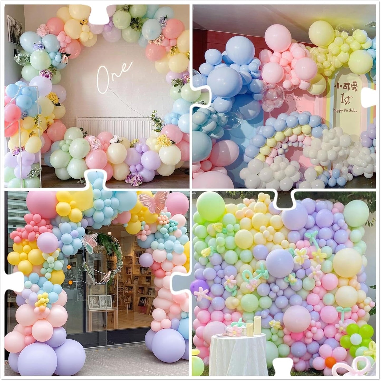 412pcs Pastel Balloon Garland Arch Kit 18 12 10 5 Inch Different Sizes Macaron Assorted Colors Balloon Latex Colorful Balloons for Baby Shower Girls Birthday Wedding Easter Rainbow Party Decoration