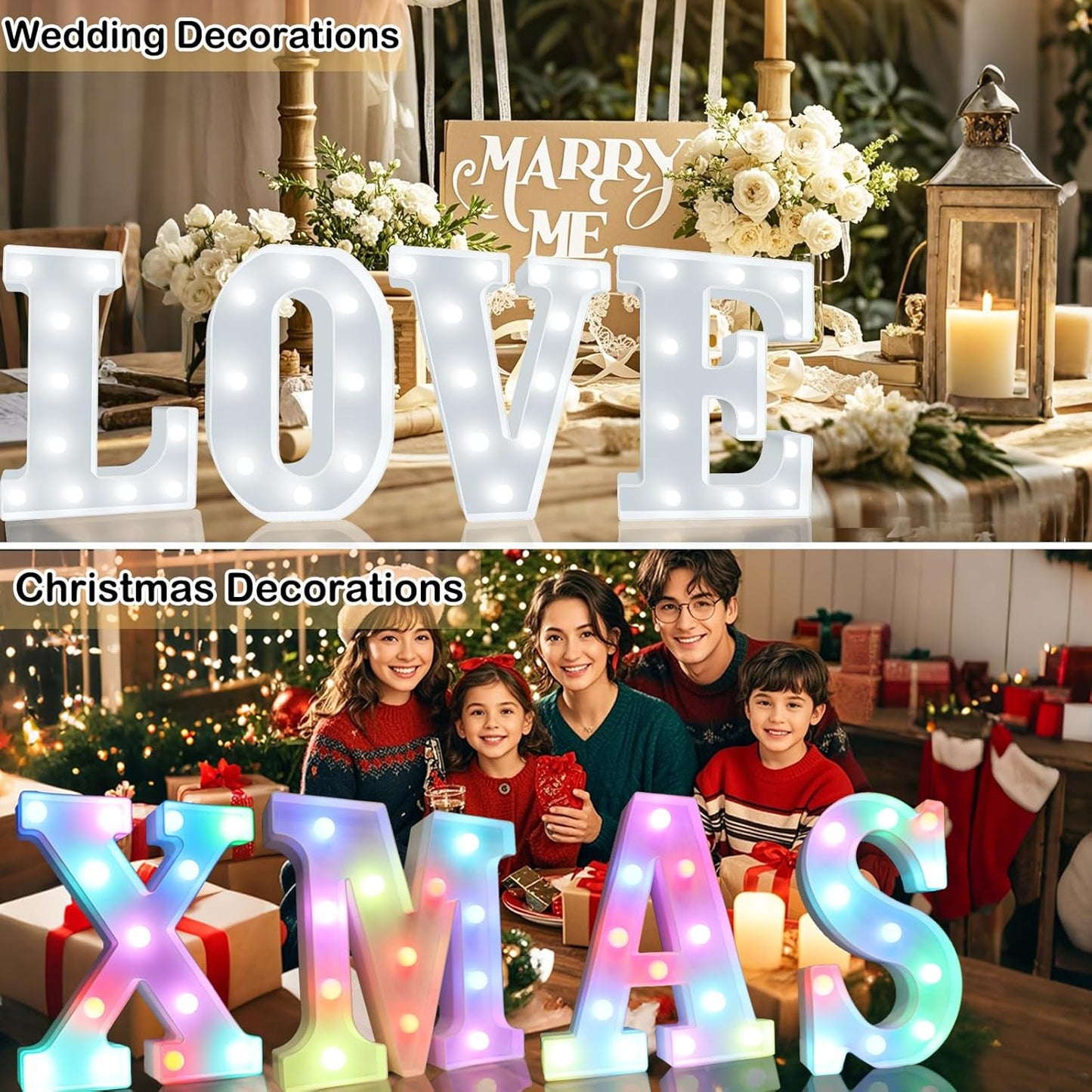 Light Up Colorful LED Marquee Letter lights, 18 Colors Changing Alphabet Letters Sign with Remote Timer for Night Light Girls Bedroom Wedding Birthday Party Lamp Christmas Home Bar Decor- Colorful &