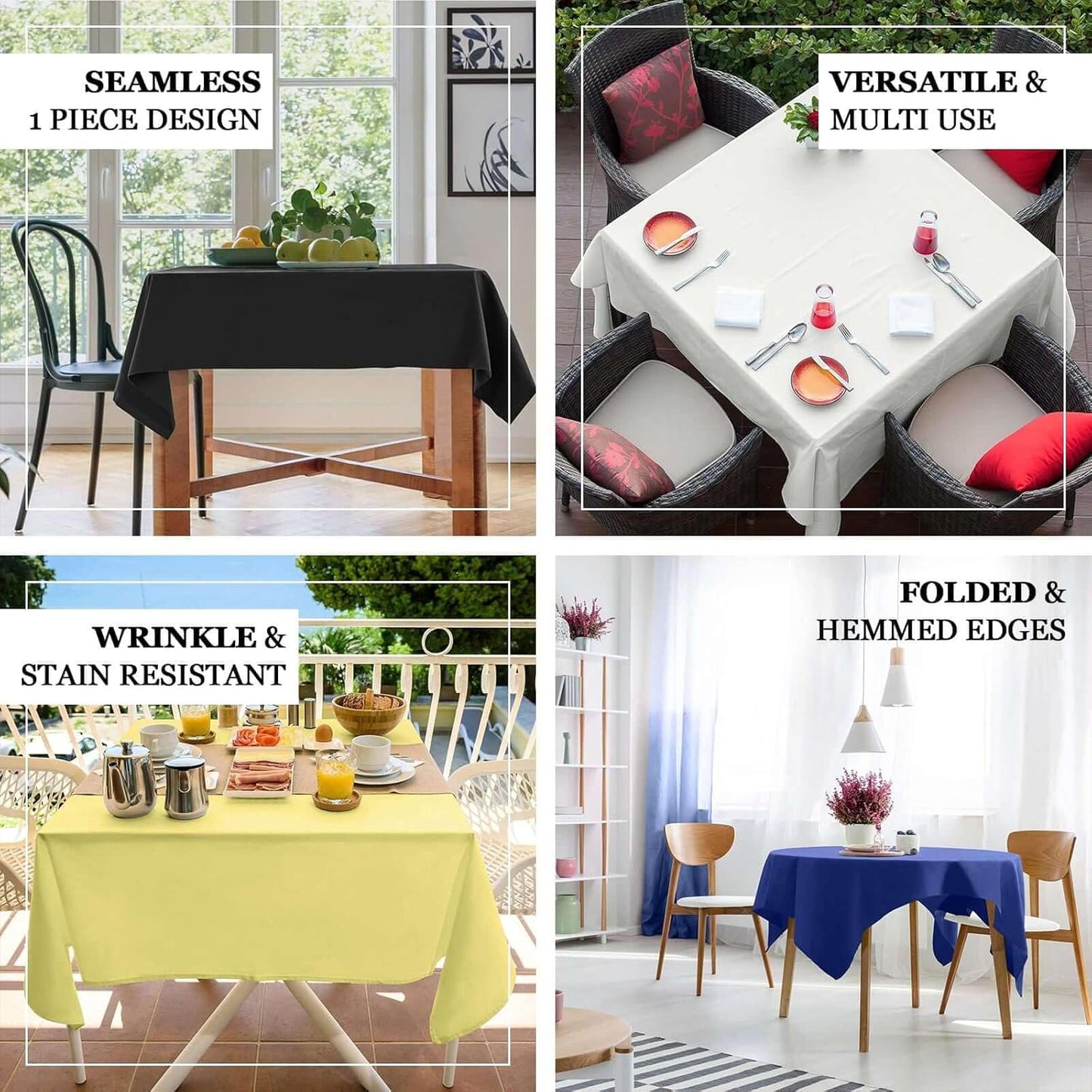 Efavormart 54x54 RED Wholesale Linens Seamless Polyester Square Linen Tablecloth for Wedding Banquet Party Restaurant