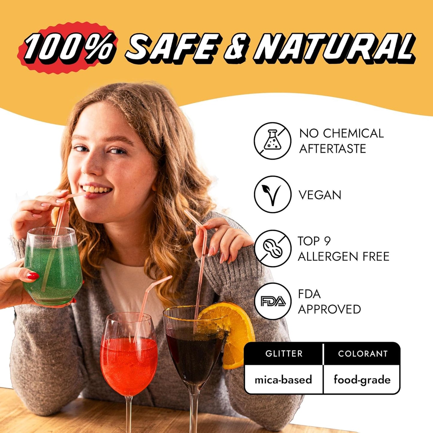 MONÉGASQUE Iconic Gold Edible Glitter for Drinks 10g – Edible Glitter for Cakes & Cocktails – Gold Sprinkles Spray for Food, Cupcake, & Cake Decorations – Halloween Cocktail & Drink Shimmer Powder