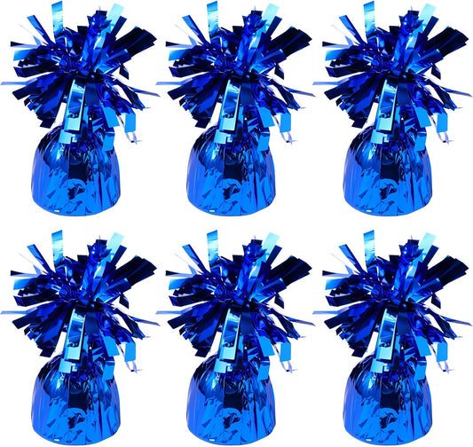 6 Pack Blue Balloon Weights Metallic Holder Anchors Balloon Holder Weights for for Birthday 2025 Graduation Party Christmas Wedding Celebration Decoration (Blue)