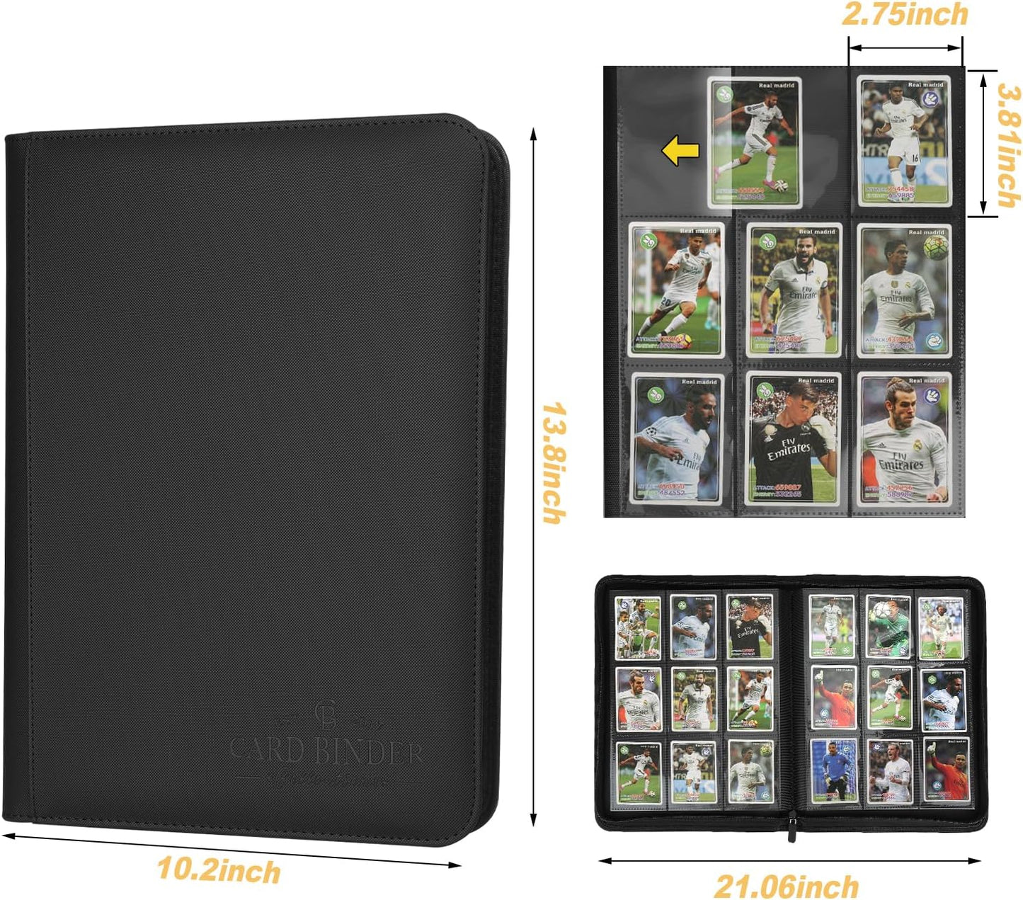 Trading Card Binder, Card Collection Binder Album Folder with 540 Side Loading Pockets, 9 Pocket Trading Card Album Folder for TGC,MTG, Baseball Cards, Yugioh