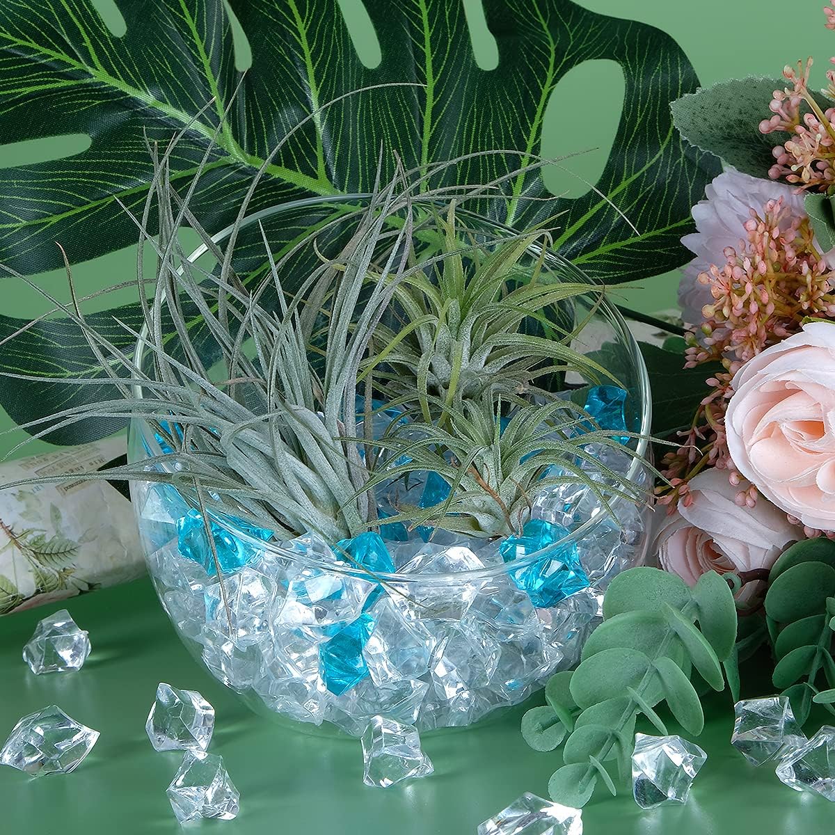 Acrylic Crushed Ice Rocks, Babenest 150 PCS Fake Crystals Plastic Ice Cubes Diamonds Gems for Vase Fillers, Home Decoration, Table Scatter, Event, Wedding, Arts & Crafts (Clear)