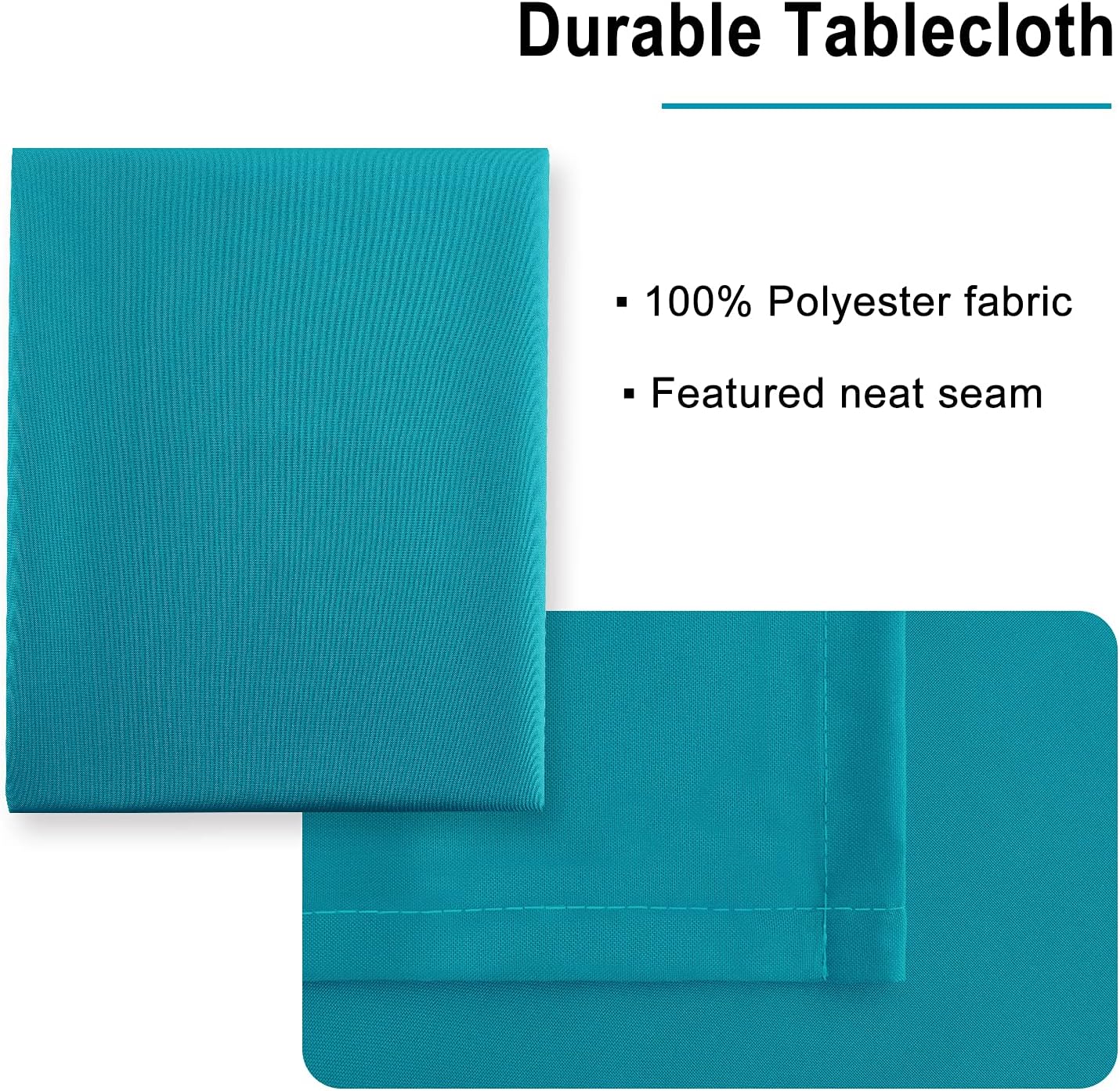 Hiasan Rectangle Tablecloth - Waterproof and Spillproof Washable Fabric Table Cloth for Dining Room Kitchen and Outdoor Use, Turquoise, 60 x 84 Inch