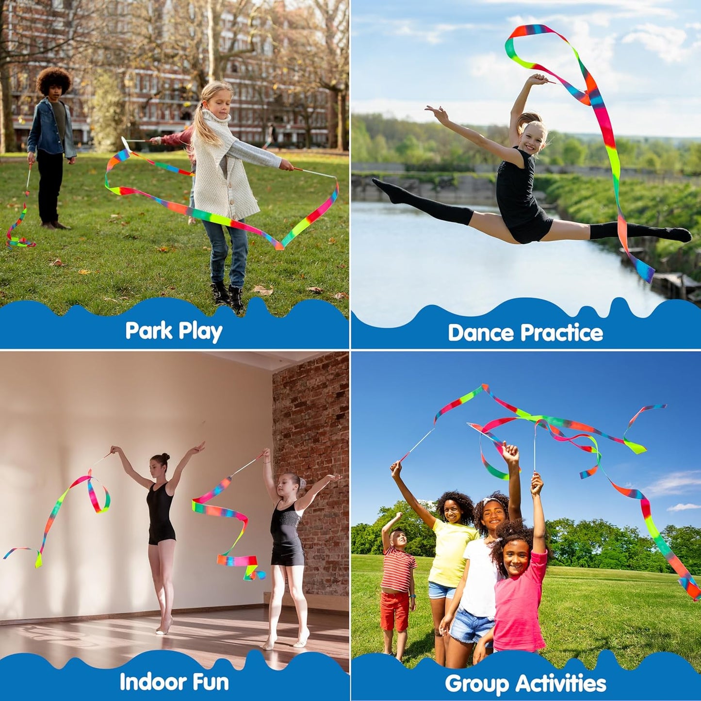 JOYIN 20 Pcs Ribbon Dancing Wands Party Favors Set, Dance Ribbon Gymnastics Ribbon Wand, Princess Birthday Party Favors for Kids, Carnival Prizes, Goody Bag Stuffers