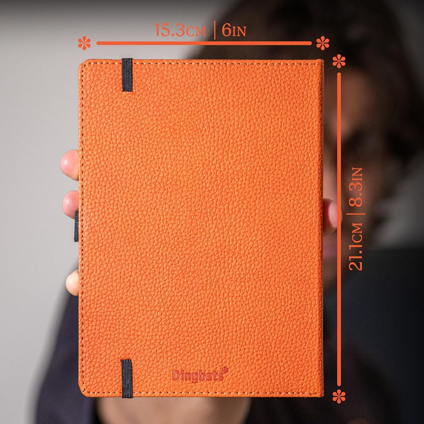 Dingbats* Wildlife Lined Writing Journal Notebook A5 - Vegan Leather Hardcover - Ideal for Work, Travel - Pocket, Elastic Closure, & Bookmark