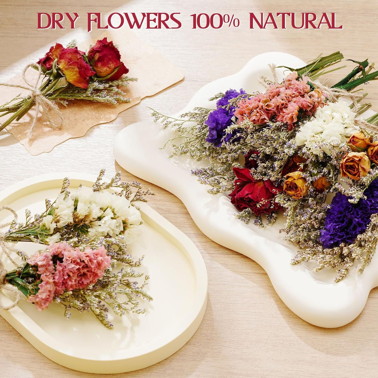 10/12/24 Pack Dried Flowers for Vase Various Mini Bouquet Dried Small Wildflowers Natural Real Flowers Bulk for Crafts DIY Wedding Decor (10, Classic Color1)