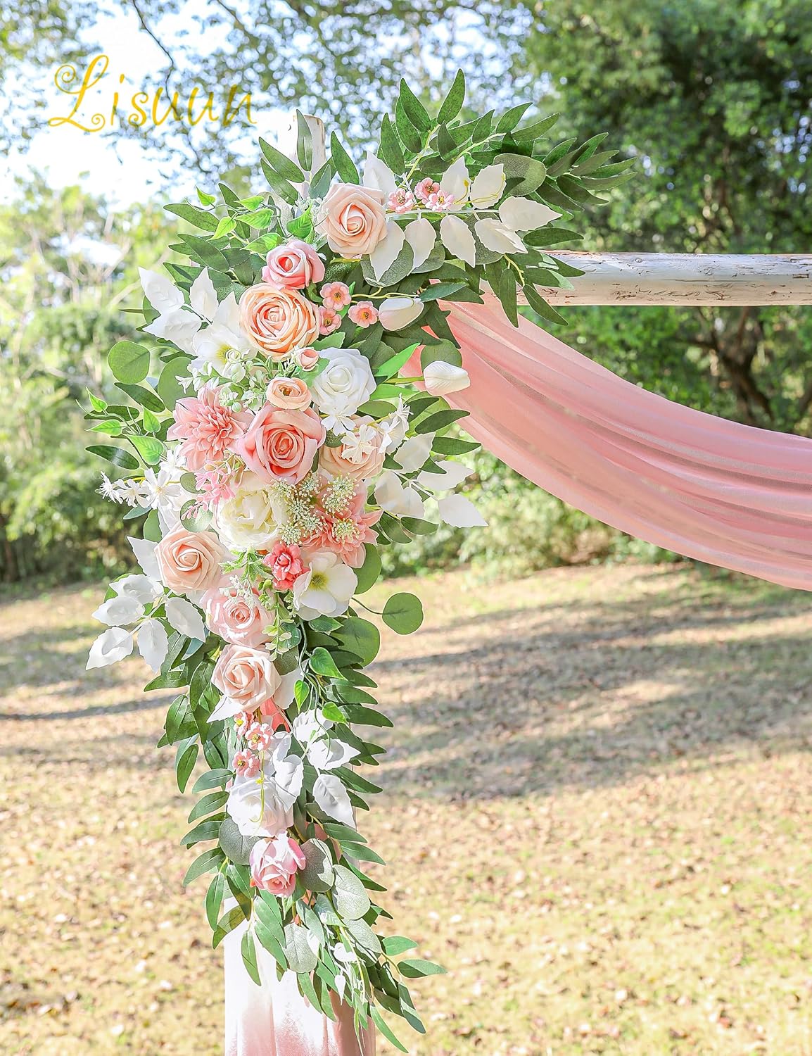 Wedding Arch Flowers, Artificial Flowers for Decoration, Large Flower Swag for Boho Styles Wedding Ceremony Floral Decor - Pack of 2