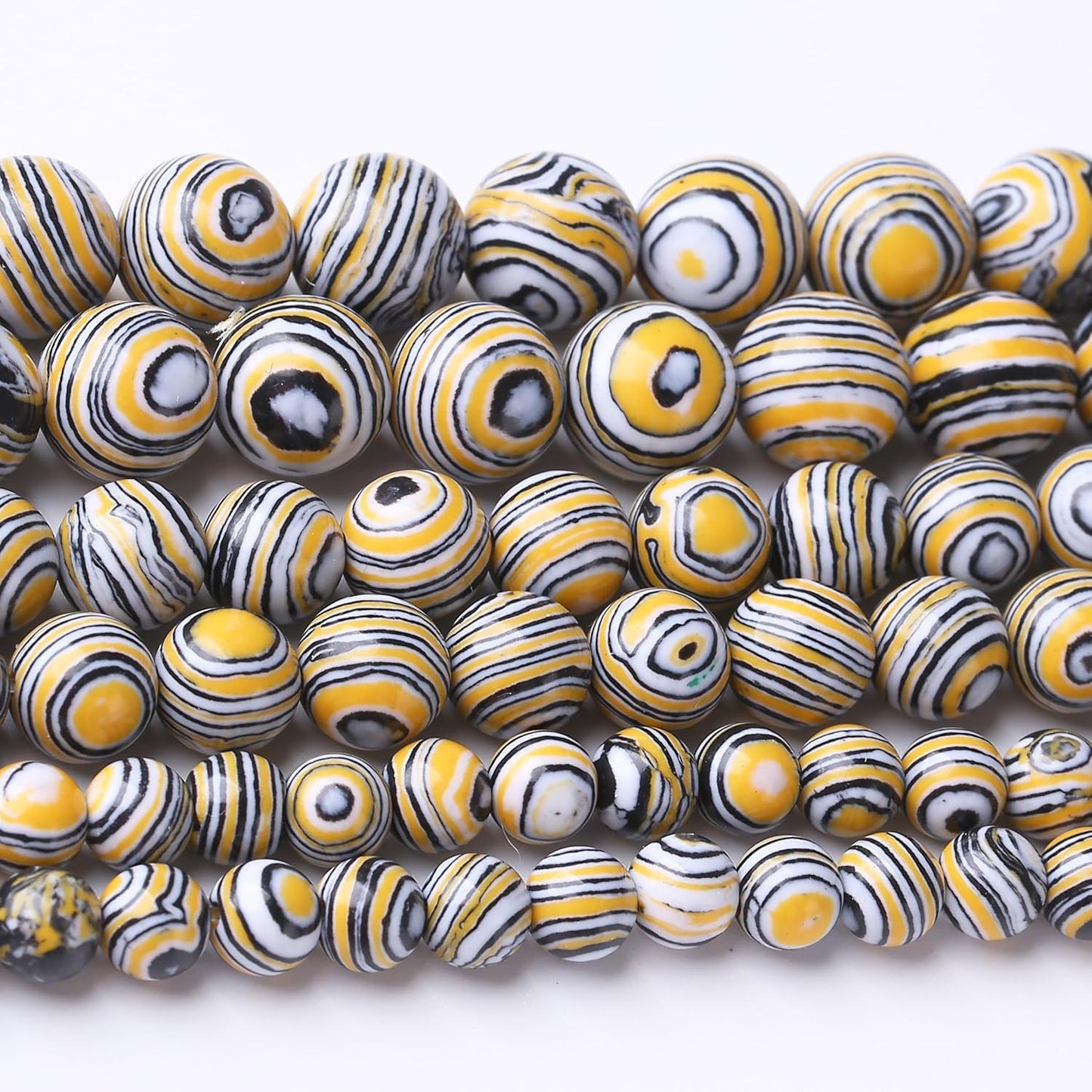 Yellow Peacock Turquoise Stone Beads Gemstone Round Crystal Energy Jade Beads Stone Beads for Jewelry Making DIY Bracelet Necklace Jewelry Making 1 Strand 15.5inch 4MM