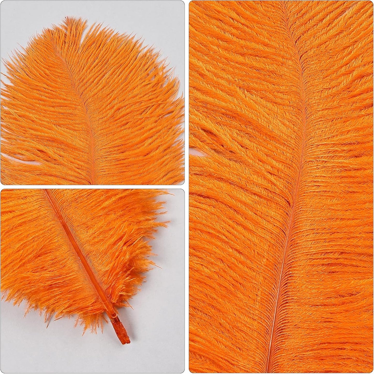 THARAHT Orange Ostrich Feathers 12pcs Natural Bulk 10-12Inch 25cm-30cm for Crafts Wedding Party Centerpieces Halloween and Home Decoration Feathers