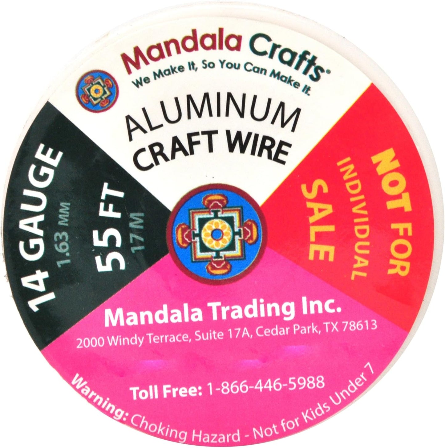 Mandala Crafts 14 Gauge Anodized Aluminum Craft Wire for Jewelry Making – 330 FT Colored Flexible Rose Gold Combo Wire - Bendable for Bonsai Armature Crafting Sculpting