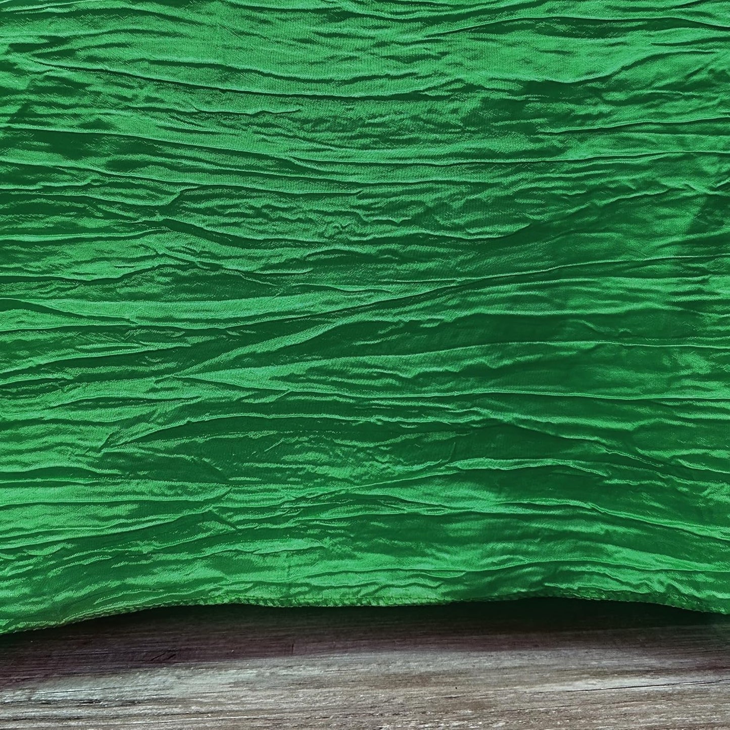 YOUR CHAIR COVERS - 60 x 102 inch Rectangular Crinkle Taffeta Tablecloth - Hunter Green, Rectangle Table Linens for 6 ft Rectangular Tables, Wedding Crushed Table Cloth