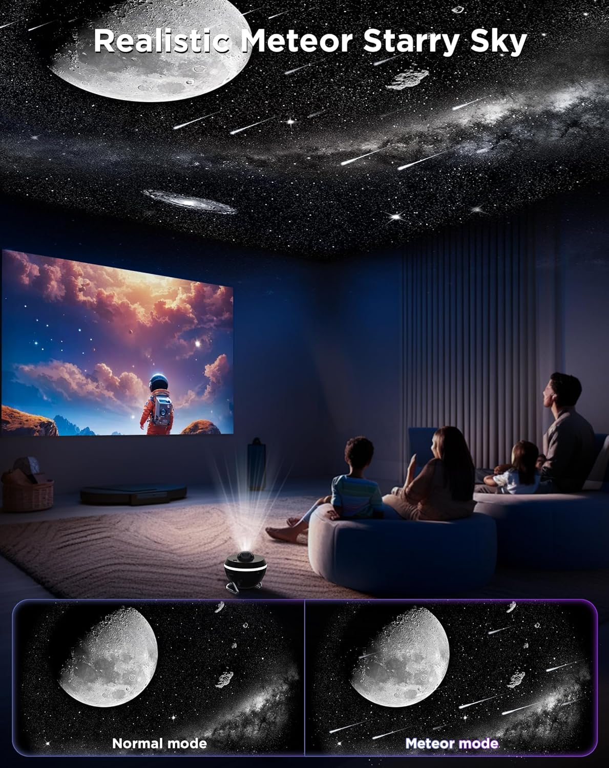 Star Projector, 13 in 1 HD Planetarium Galaxy Projector for Bedroom, Star Projector Galaxy Light with Timer, Meteor & RGB Lighting Effects, Space Night Light Projector for Kids, Adults