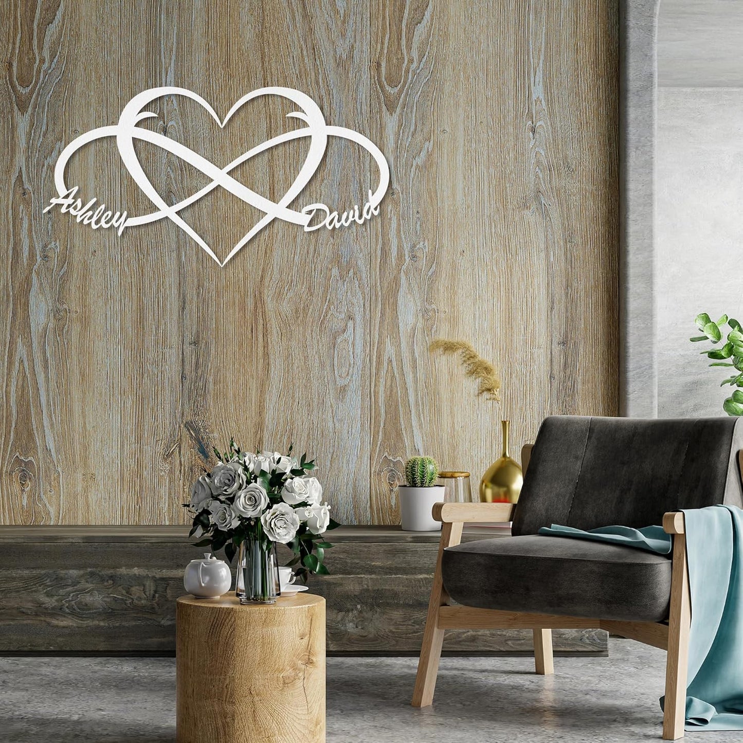 Custom Infinity Sign for Couples Metal Wall Art Personalized Valentines Day Decorations Wedding Gifts Custom Metal Signs First Names S Bridal Shower Gifts Bedroom Decor for Couples