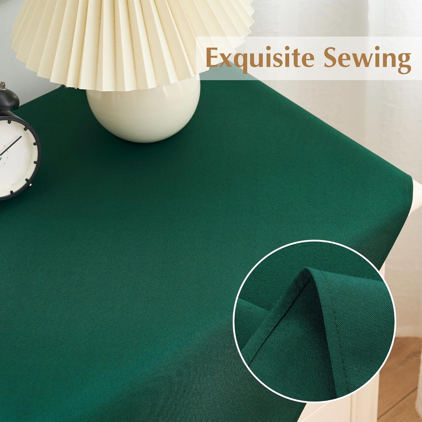 2 Pack Small Square Table Cloth 24X24 Inch Green Tablecloth Washable Polyester Solid Table Cover for Night Stand End Table Side Table Outdoor Indoor
