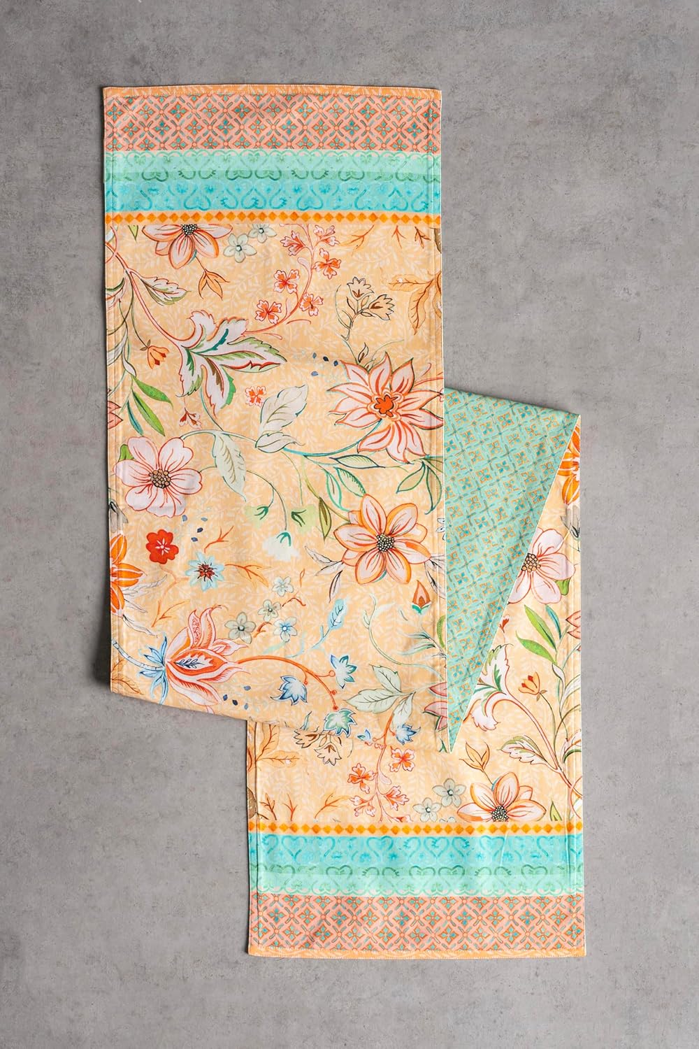 Maison d' Hermine Table Runner 100% Cotton Double Layer Table Runners 108 inches Long Decorative for Home Kitchen Dining Party Wedding Bridal Shower Spring Summer (Luxury Loft – Peach, 14.50" x 108")