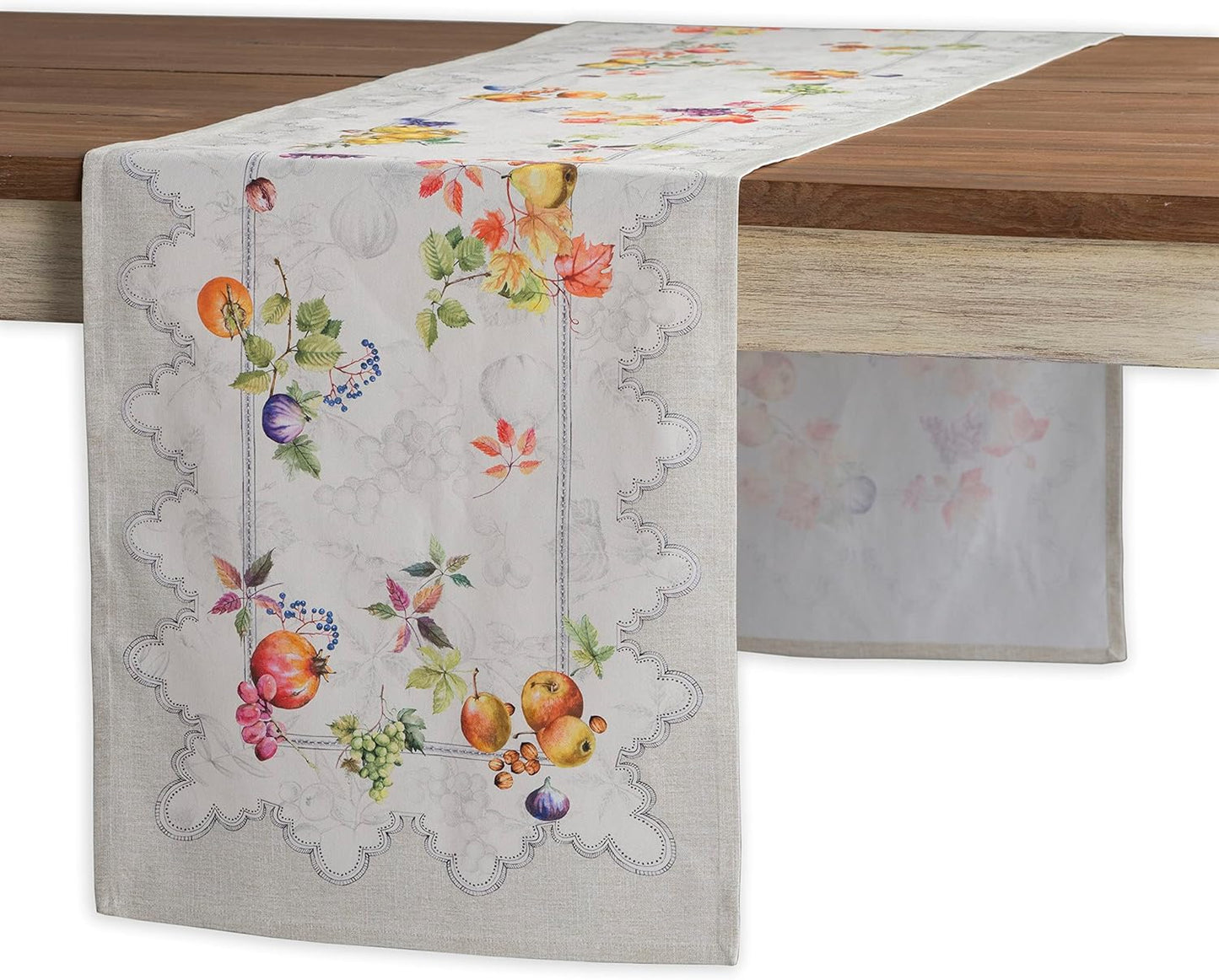 Maison d' Hermine Table Runner 100% Cotton Single Layer Table Runners 60 inches Long for Thanksgiving Christmas Decorations Home Kitchen Dining Party Wedding (Fruit D'Hiver, 14.5" x 60")