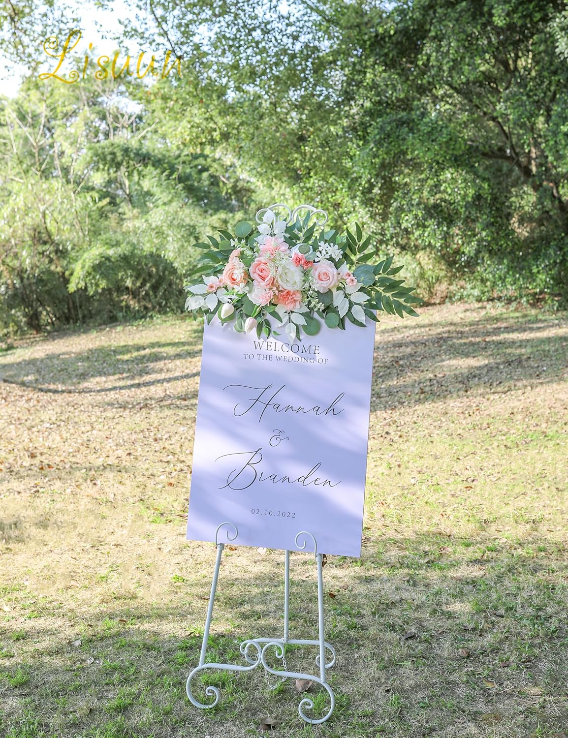 Wedding Arch Flowers, Artificial Flowers for Decoration, Large Flower Swag for Boho Styles Wedding Ceremony Floral Decor - Pack of 2