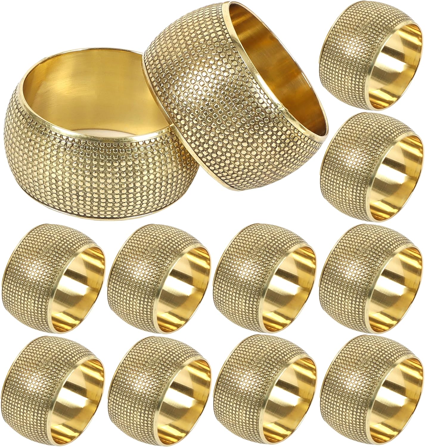 Gold Napkin Rings Set of 12 - Metal Napkin Rings for Dinner Parties, Weddings Receptions, Family Gatherings, or Everyday Use - Metallic Adornment for Table Décor Accessories - ALPHA Living HOME