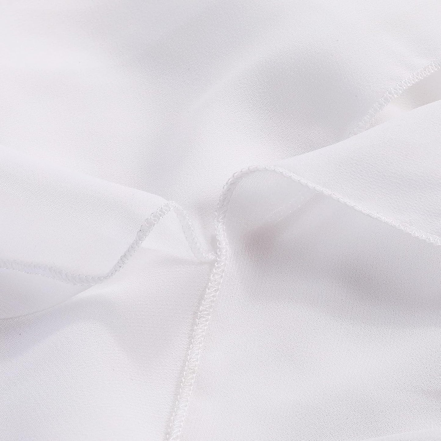 White Table Skirt for Rectangle Tables 14FT Chiffon Sheer Tablecloth for Birthday Party Sweetheart Cake Table Decoration