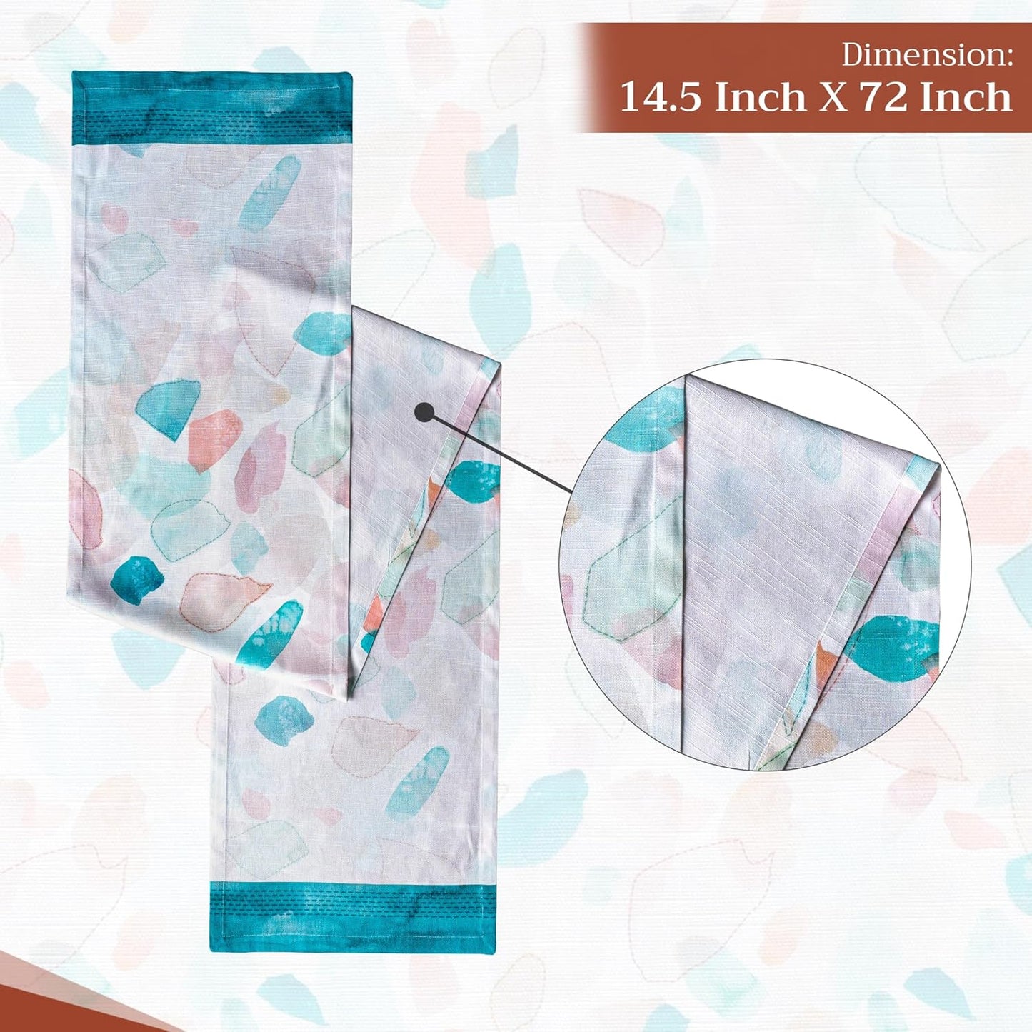 Maison d' Hermine Table Runner 100% Cotton Single Layer Table Runners 72 inches Long Decorative for Home Kitchen Dining Party Wedding Bridal Shower Spring Summer (Summer Picnic, 14.50" x 72")