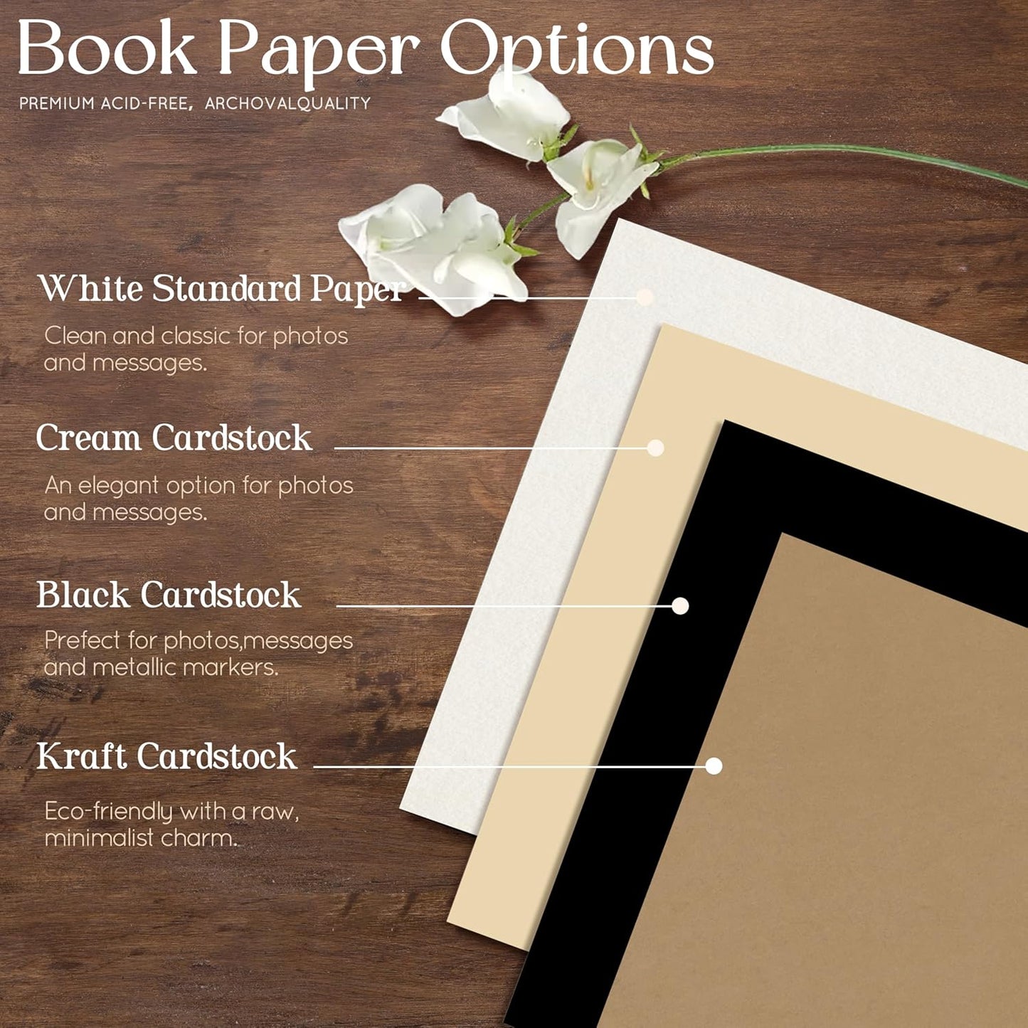 Wedding Guest Book, Custom Wooden Sign-in Book for Reception, Instant Photo Booth Album - Ideal for Wedding Album & Keepsake, Wedding Gift for Couple (A4-11.5 x 8.5 inch)