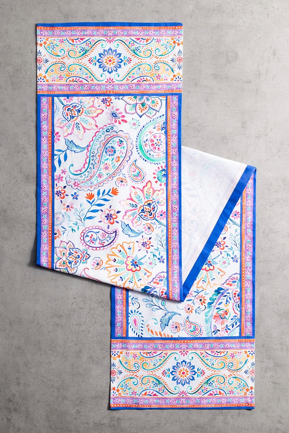 Maison d' Hermine Table Runner 100% Cotton Single Layer Table Runners 108 inches Long Decorative for Home Kitchen Dining Party Wedding Bridal Shower Spring Summer (Indian Floral, 14.50" x 108")