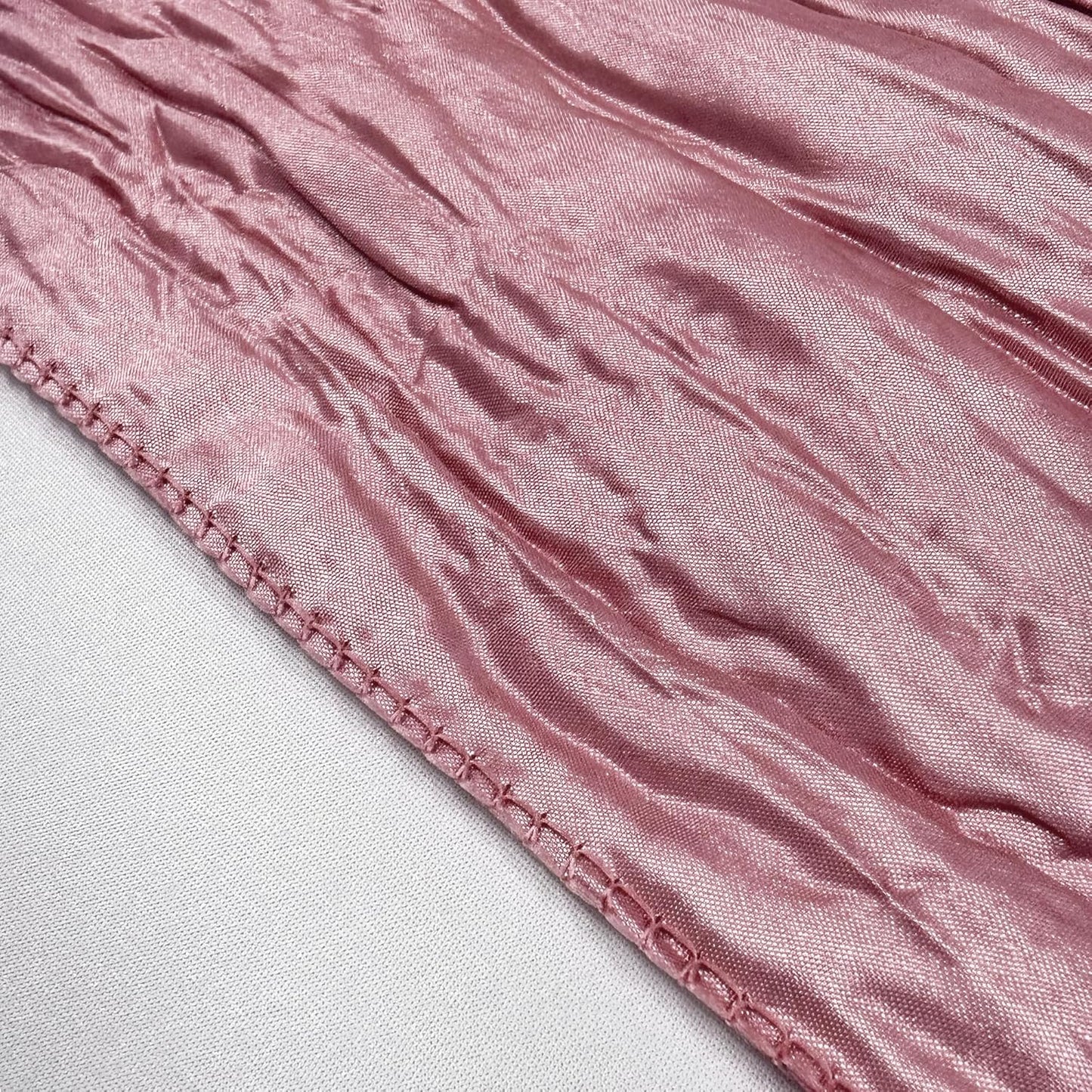 YOUR CHAIR COVERS - 90 x 156 inch Rectangular Crinkle Taffeta Tablecloth - Dusty Rose, Rectangle Table Linens for 8 ft Rectangular Tables, Wedding Crushed Table Cloth