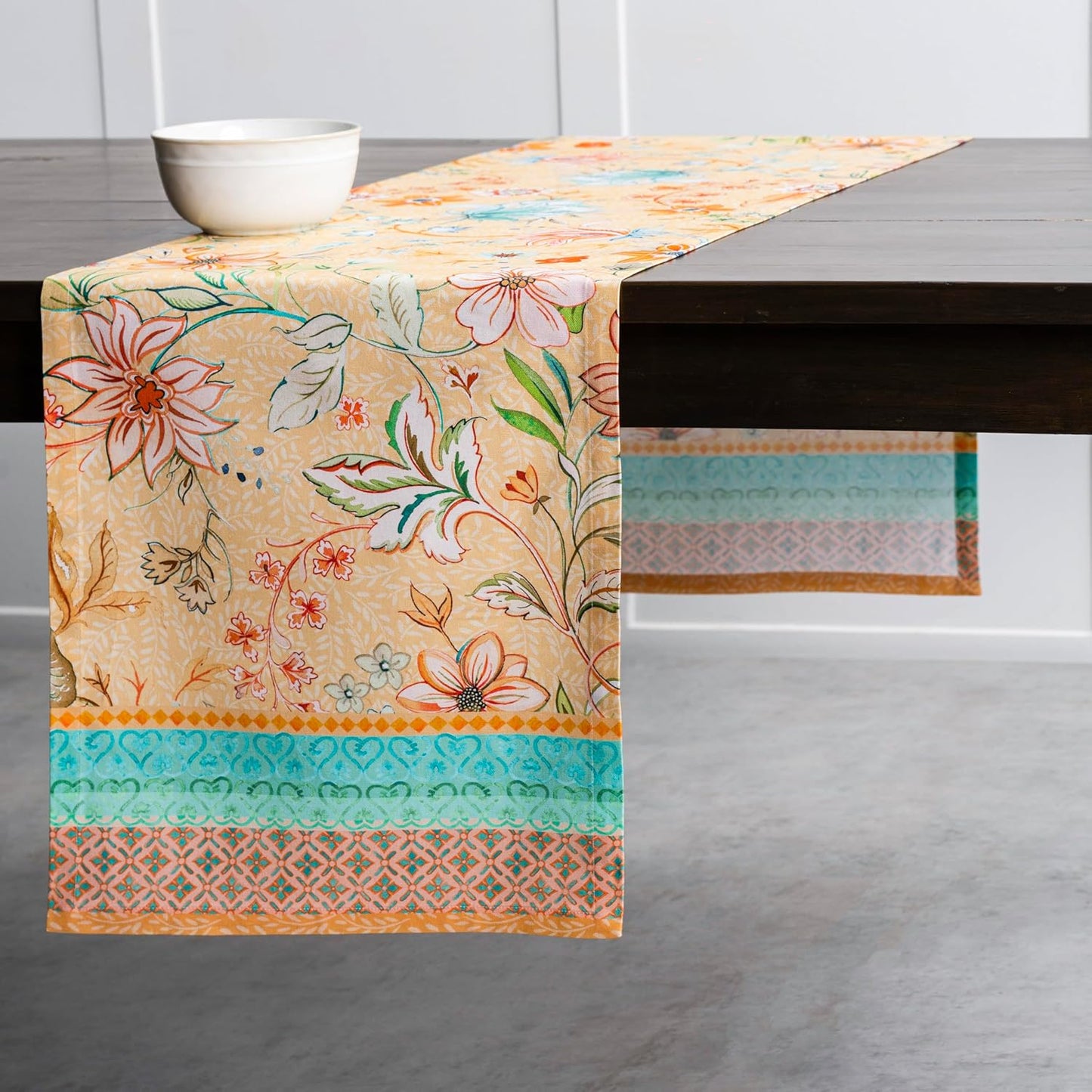 Maison d' Hermine Table Runner 100% Cotton Double Layer Table Runners 108 inches Long Decorative for Home Kitchen Dining Party Wedding Bridal Shower Spring Summer (Luxury Loft – Peach, 14.50" x 108")