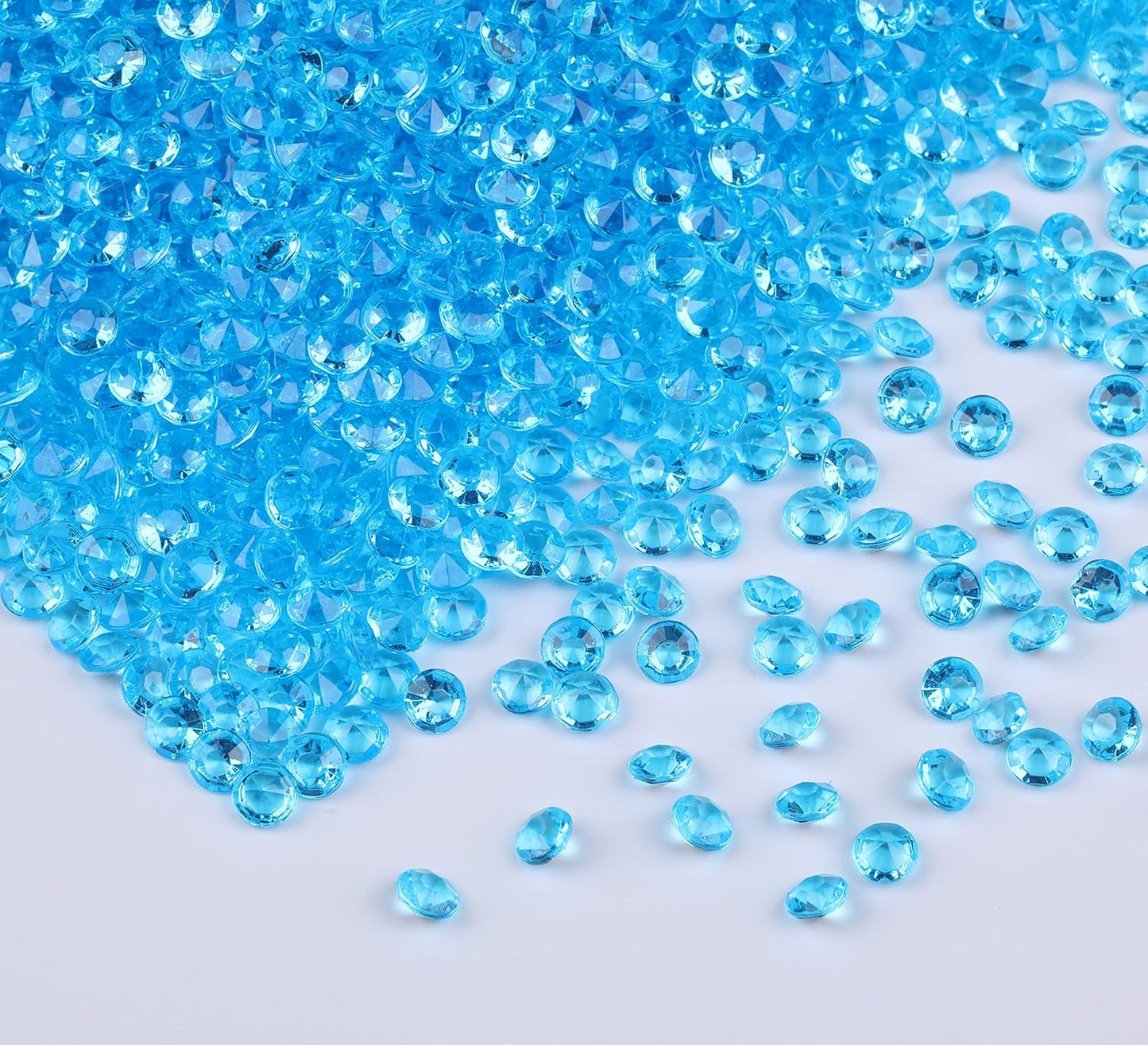 10000 pcs/Pack Wedding Table Scatter Confetti Crystals Acrylic Diamonds Vase Fillers 4.5 mm Rhinestones for Wedding, Bridal Shower, Vase Beads Decorations (Lake Blue)